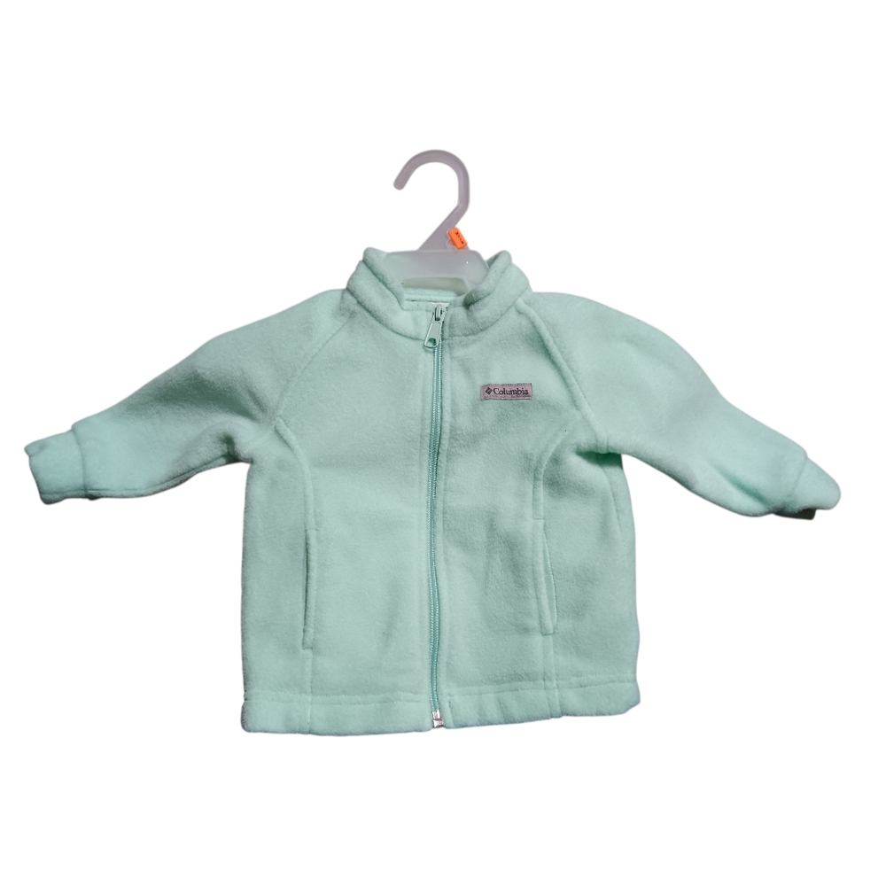 Columbia Mint Green Unisex Baby Fleece  Zipper Jacket Size 6-12 Months